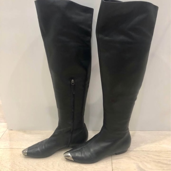 Giuseppe Zanotti leather OTK boots with steel toe - Picture 1 of 3